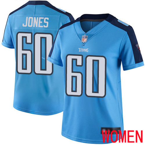 Tennessee Titans Limited Light Blue Women Ben Jones Jersey NFL Football #60 Rush Vapor Untouchable->women nfl jersey->Women Jersey